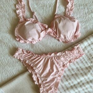 Pink Ruffled Bikini Set